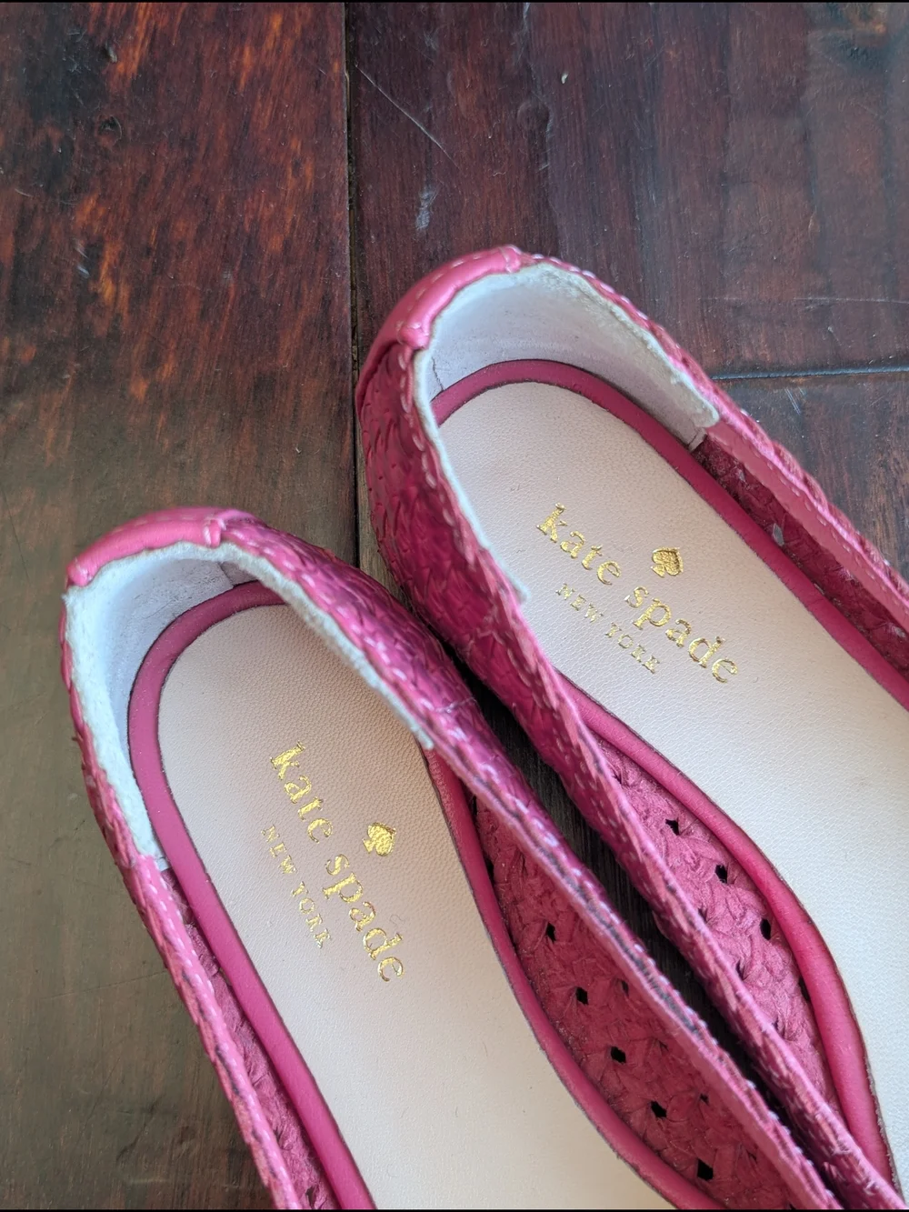 Kate Spade NY Willa woven ballet flats in Hot pink Leather Upper/Sole Size 7